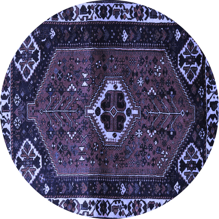 Round Persian Blue Traditional Rug, tr3131blu
