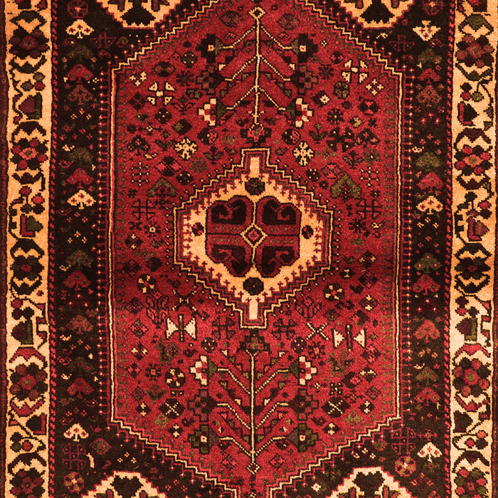 Serging Thickness of Machine Washable Persian Orange Traditional Area Rugs, wshtr3131org