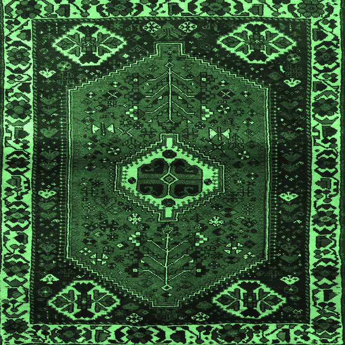 Square Persian Emerald Green Traditional Rug, tr3131emgrn