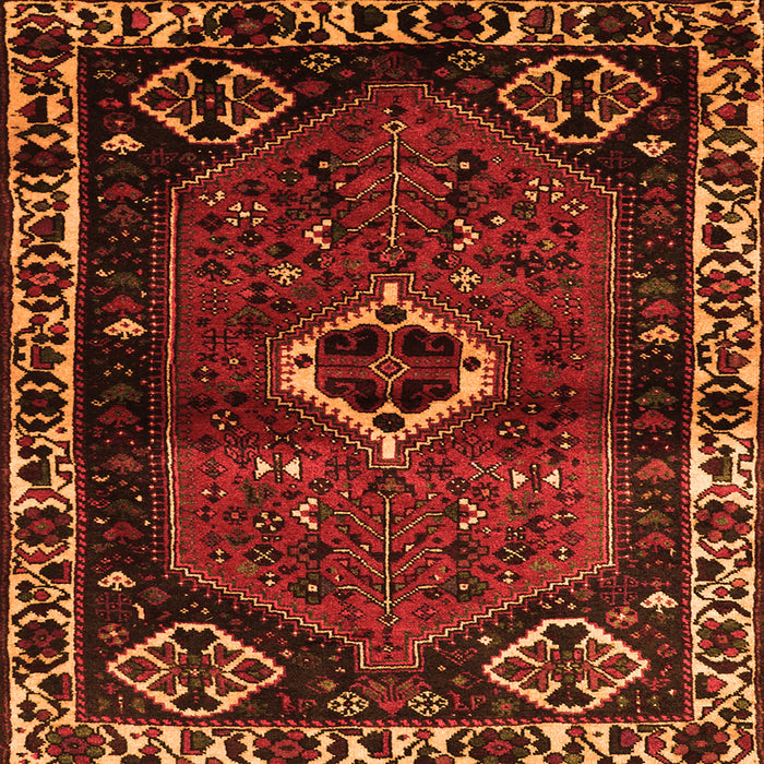 Serging Thickness of Persian Orange Traditional Rug, tr3131org