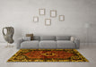 Machine Washable Persian Yellow Traditional Rug in a Living Room, wshtr3131yw