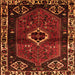 Round Machine Washable Persian Orange Traditional Area Rugs, wshtr3131org