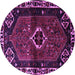 Round Persian Purple Traditional Rug, tr3131pur