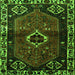 Round Machine Washable Persian Green Traditional Area Rugs, wshtr3131grn