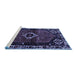 Sideview of Machine Washable Persian Blue Traditional Rug, wshtr3131blu