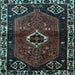 Square Machine Washable Persian Light Blue Traditional Rug, wshtr3131lblu