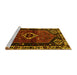 Sideview of Machine Washable Persian Yellow Traditional Rug, wshtr3131yw