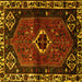 Square Persian Yellow Traditional Rug, tr3131yw