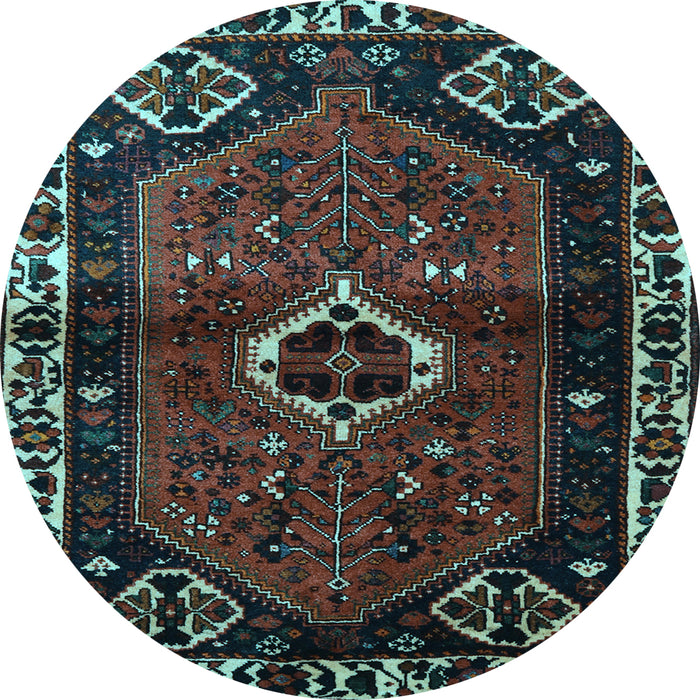 Round Persian Light Blue Traditional Rug, tr3131lblu