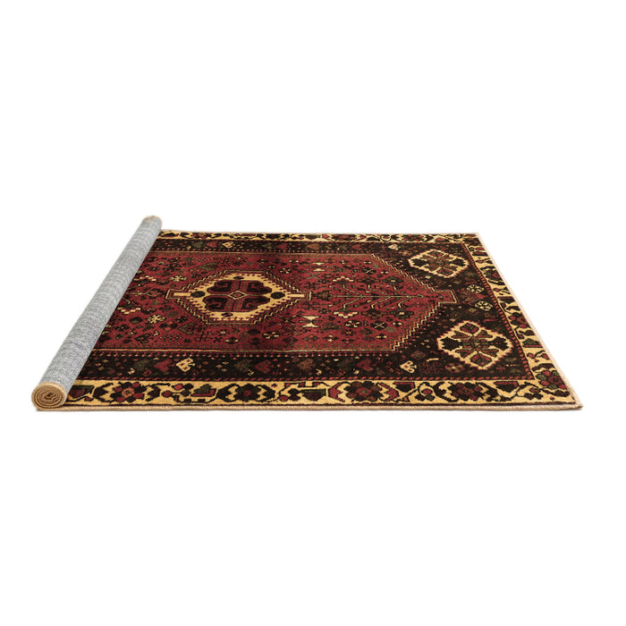 Sideview of Machine Washable Persian Brown Traditional Rug, wshtr3131brn