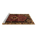 Sideview of Machine Washable Persian Brown Traditional Rug, wshtr3131brn