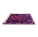 Sideview of Machine Washable Persian Purple Traditional Area Rugs, wshtr3131pur