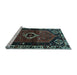 Sideview of Machine Washable Persian Light Blue Traditional Rug, wshtr3131lblu