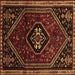 Square Persian Brown Traditional Rug, tr3132brn