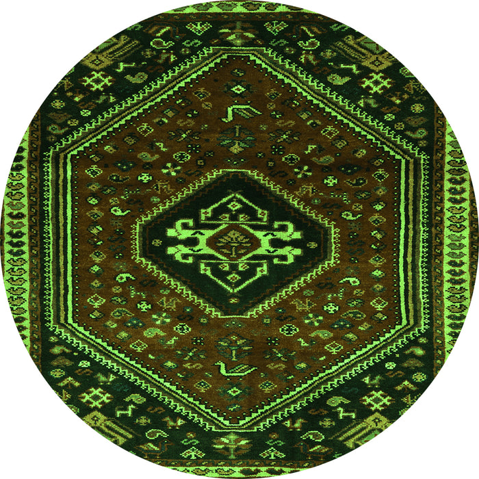 Square Persian Green Traditional Rug, tr3132grn