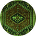 Square Persian Green Traditional Rug, tr3132grn