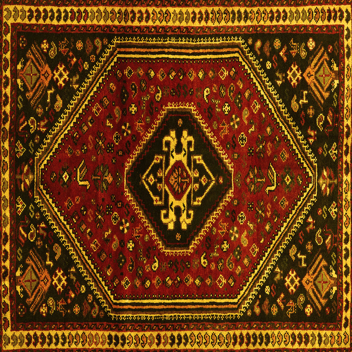 Square Machine Washable Persian Yellow Traditional Rug, wshtr3132yw