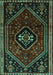 Machine Washable Persian Turquoise Traditional Area Rugs, wshtr3132turq