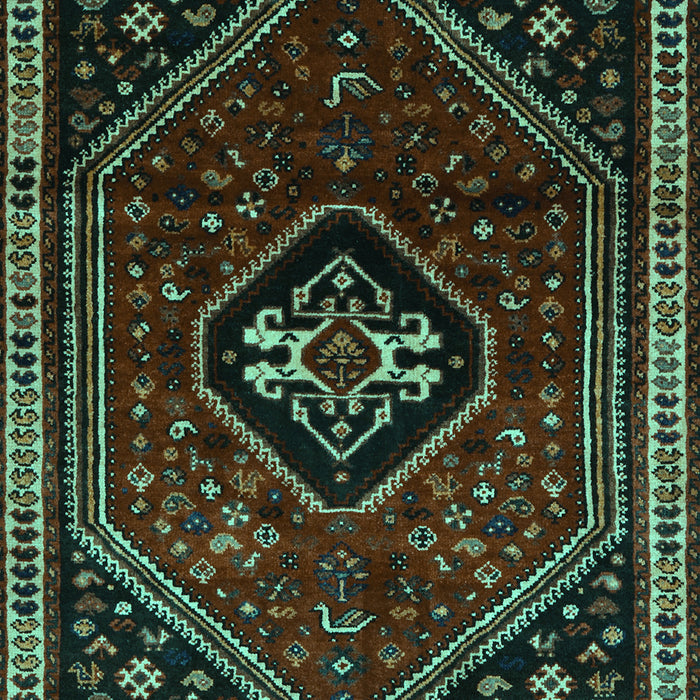 Machine Washable Persian Turquoise Traditional Area Rugs, wshtr3132turq