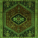 Round Machine Washable Persian Green Traditional Area Rugs, wshtr3132grn