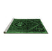 Sideview of Machine Washable Persian Emerald Green Traditional Area Rugs, wshtr3132emgrn