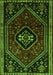 Serging Thickness of Machine Washable Persian Green Traditional Area Rugs, wshtr3132grn