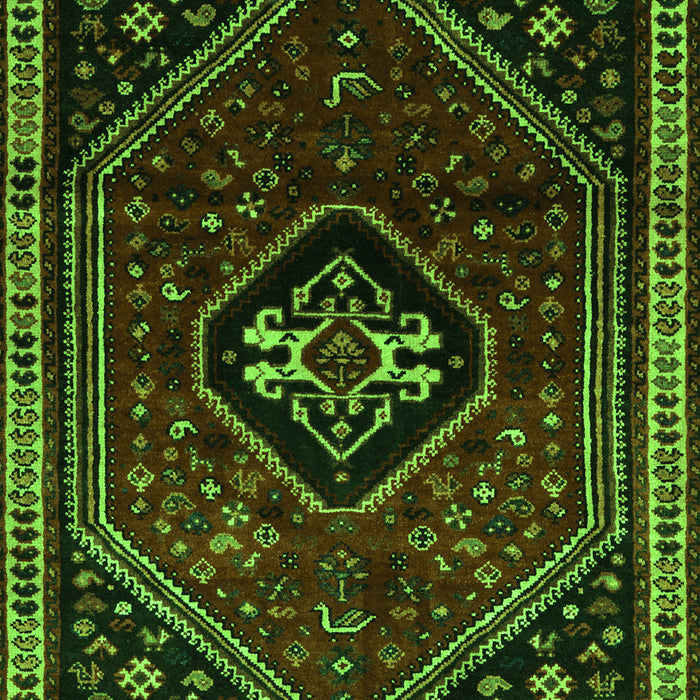 Serging Thickness of Machine Washable Persian Green Traditional Area Rugs, wshtr3132grn