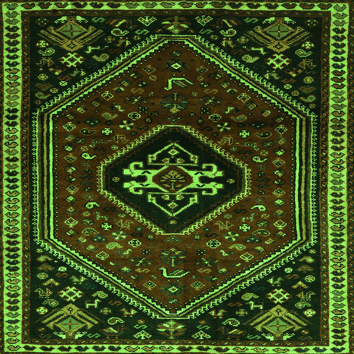 Serging Thickness of Persian Green Traditional Rug, tr3132grn