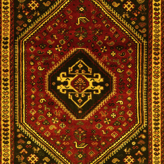 Machine Washable Persian Yellow Traditional Rug, wshtr3132yw