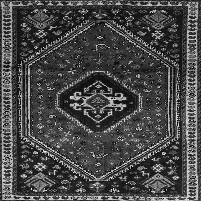 Round Machine Washable Persian Gray Traditional Rug, wshtr3132gry