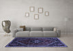 Machine Washable Persian Blue Traditional Rug in a Living Room, wshtr3132blu