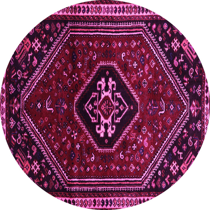 Round Persian Pink Traditional Rug, tr3132pnk
