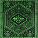 Square Machine Washable Persian Emerald Green Traditional Area Rugs, wshtr3132emgrn