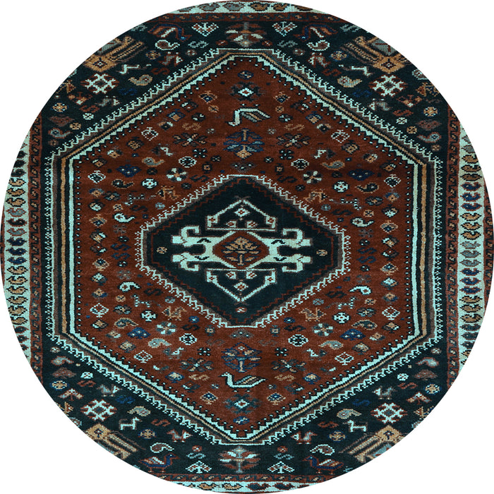 Round Persian Light Blue Traditional Rug, tr3132lblu