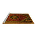 Sideview of Machine Washable Persian Yellow Traditional Rug, wshtr3132yw