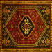 Square Persian Yellow Traditional Rug, tr3132yw