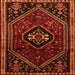 Round Machine Washable Persian Orange Traditional Area Rugs, wshtr3132org