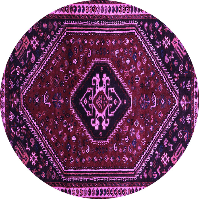 Round Persian Purple Traditional Rug, tr3132pur