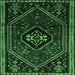 Square Persian Emerald Green Traditional Rug, tr3132emgrn