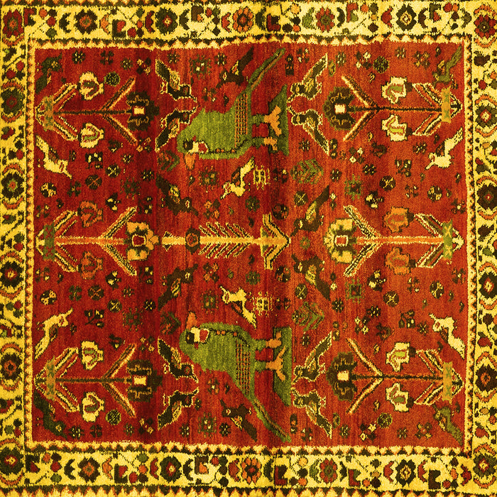 Square Persian Yellow Traditional Rug, tr3133yw