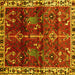 Square Persian Yellow Traditional Rug, tr3133yw