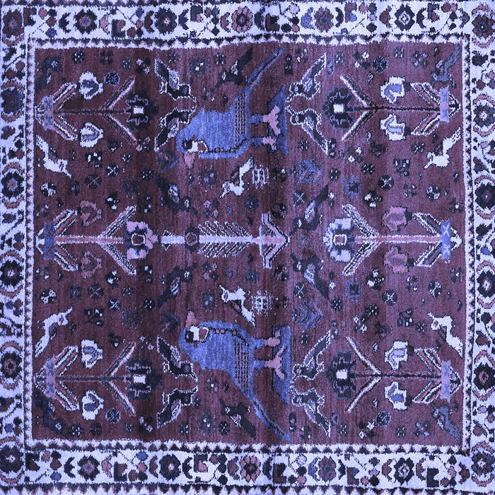 Square Persian Blue Traditional Rug, tr3133blu