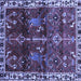 Square Persian Blue Traditional Rug, tr3133blu
