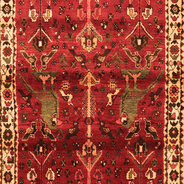 Serging Thickness of Machine Washable Persian Orange Traditional Area Rugs, wshtr3133org