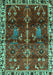 Machine Washable Persian Turquoise Traditional Area Rugs, wshtr3133turq