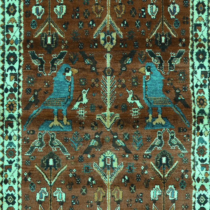 Machine Washable Persian Turquoise Traditional Area Rugs, wshtr3133turq