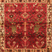 Round Machine Washable Persian Orange Traditional Area Rugs, wshtr3133org