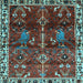 Square Persian Light Blue Traditional Rug, tr3133lblu