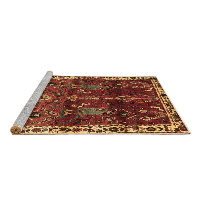 Sideview of Machine Washable Persian Brown Traditional Rug, wshtr3133brn
