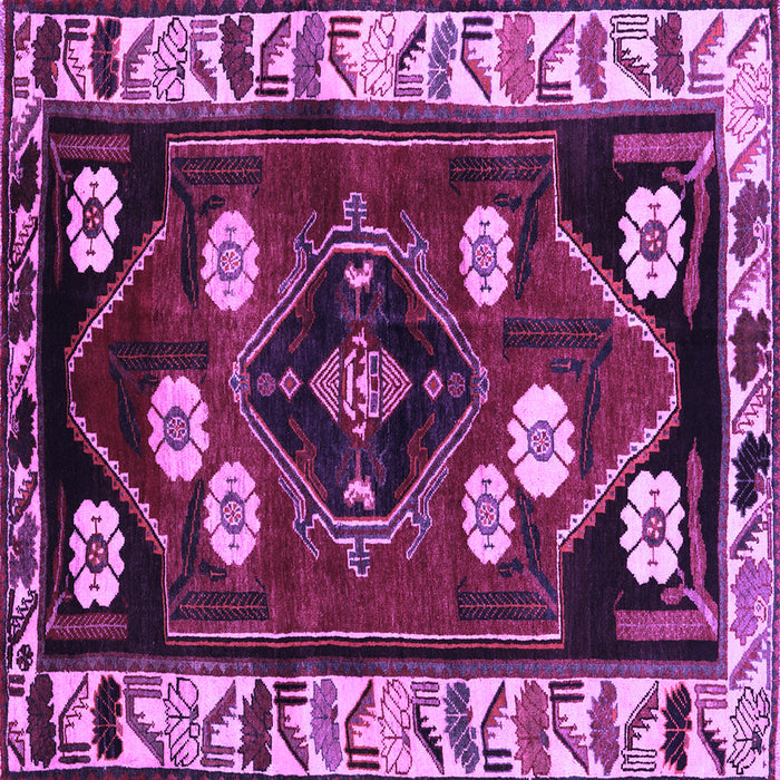 Square Persian Purple Traditional Rug, tr3134pur